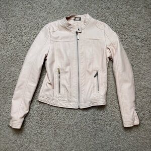 Faux Leather Jacket Light Pink JouJou Womens Size Medium